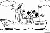 Sinterklaas Stoomboot Kleurplaten Sint Tekenen Piet Zwarte Animaatjes Tekeningen Pieten sketch template