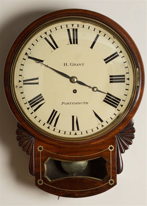 regency convex dial wall clock  grant portsmouth olde time antique clocks  barometers