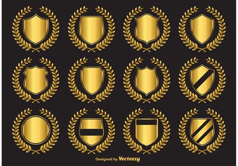 golden crest vector emblems   vector art stock graphics