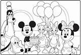 Mickey Mouse Coloring Pages Clubhouse Birthday Happy House Printable sketch template