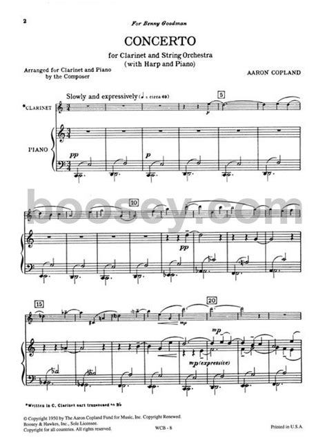 Copland Clarinet Concerto Sheet Music Pdf