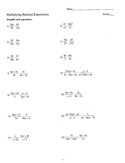 sixth grade worksheets   worksheet rational expressions