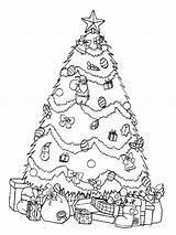 Kerstboom Onder Cadeautjes Leukekleurplaten Coloringpage sketch template