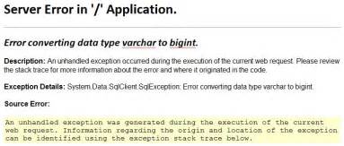 error converting data type nvarchar to bigint in sql server terkait data