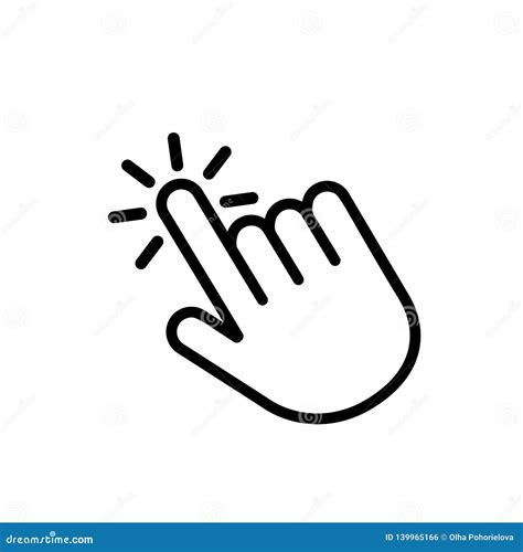 haga clic aqui el boton  el icono de la mano icono linear  los sitios web ejemplo plano