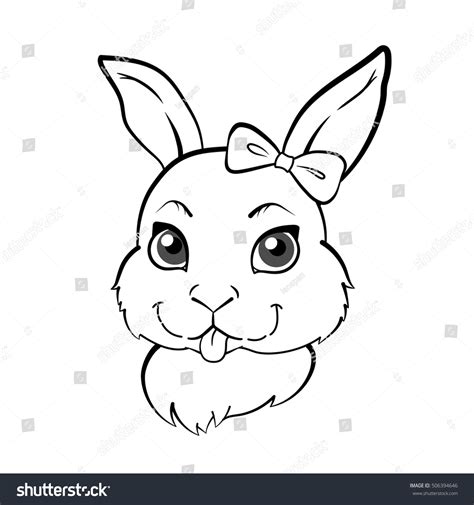 bunny face outline  rabbit outline   clip art