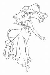Encantada Dibujo Princesas Colorir Giselle Enchanted Sonriendo sketch template