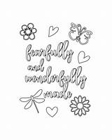 Wonderfully Fearfully Made Coloring sketch template