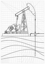 Oil Pump Jack Blueprint sketch template