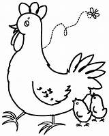 Poule Galinha Gratuit Hen Hens Colorier Coloringhome Rooster Fois Imprimé sketch template