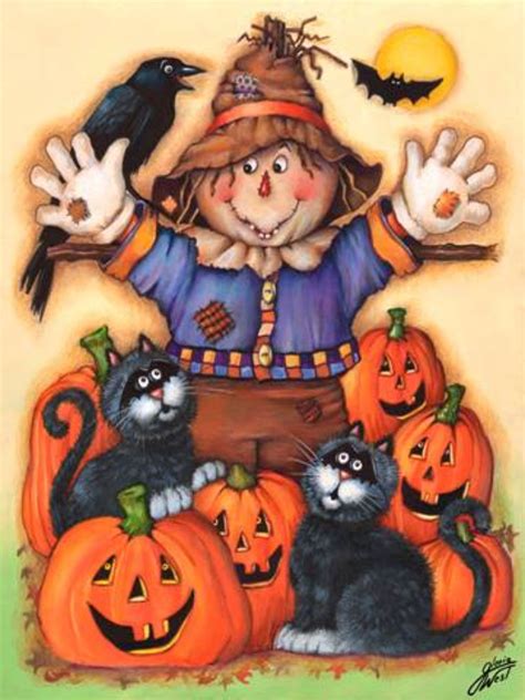 scarecrows halloween pumpkin patch cross stitch pattern  tereena