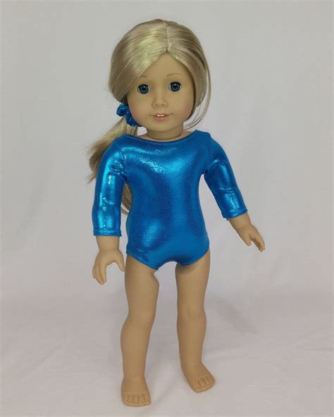 gymnastics leotard blue for american girl and 18inch dolls doll