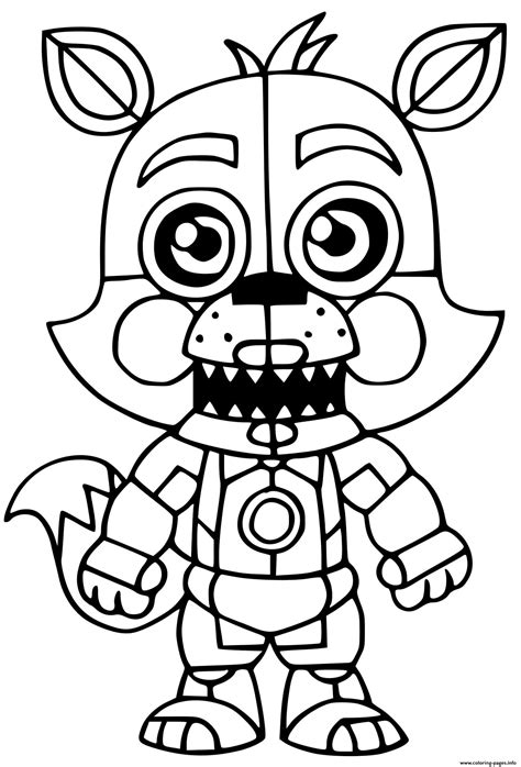 naf foxy coloring pages