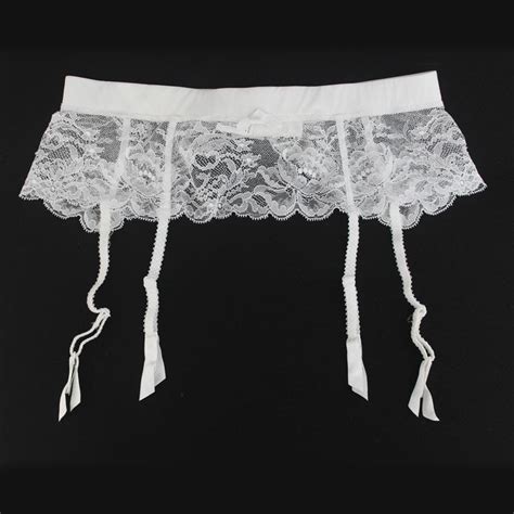2021 quality pure white lace bow women female lady sexy garter belts
