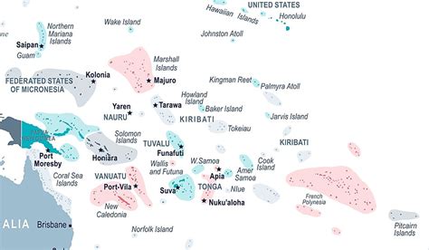 island countries  located   pacific ocean worldatlascom