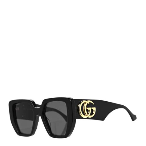 gucci acetate square frame sunglasses gg0956s black 1164580 fashionphile