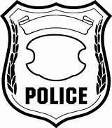 Badge Coloring Draw Hoe Police sketch template