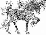 Chevaux Zentangle Cheval sketch template