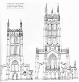 Cathedral Drawings Facade Classic Arquitectura sketch template