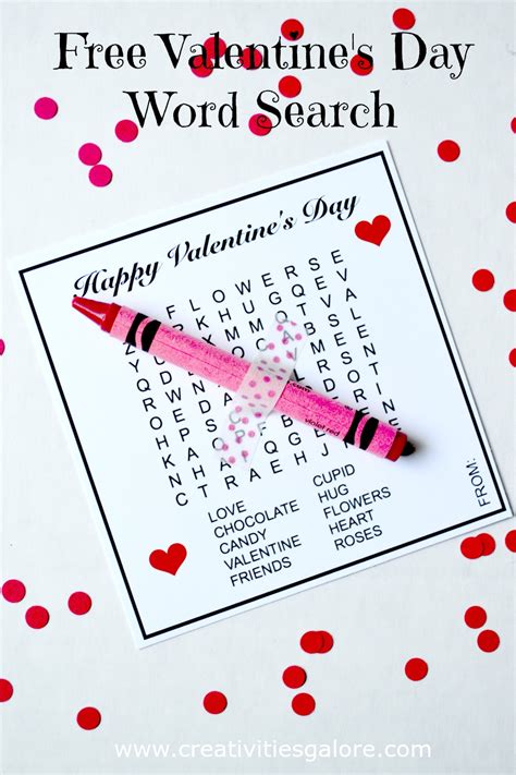 valentines day word search creativities galore