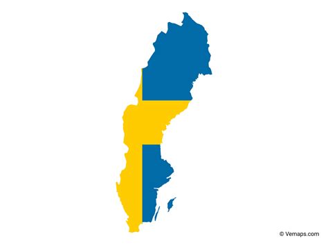 flag map  sweden  vector maps