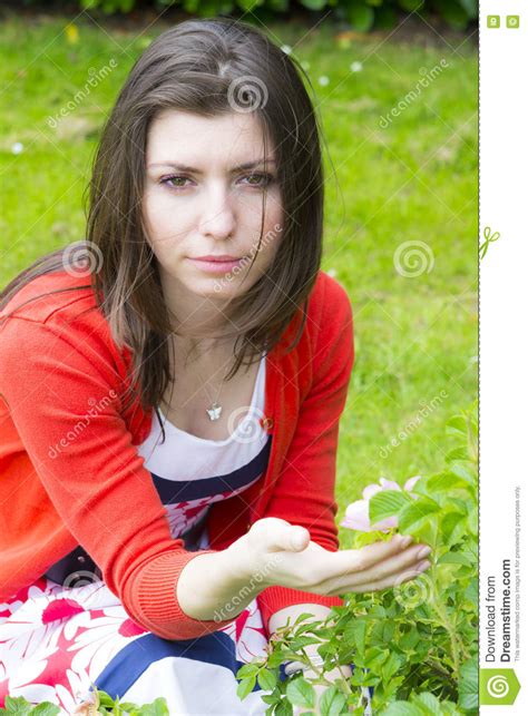 Beautiful Brunette Outdoors Portrait Stock Image Image Of Portrait