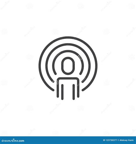 podcast outline icon stock vector illustration  vector