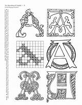 Abecedary Calligraphy Capitals Color Size sketch template