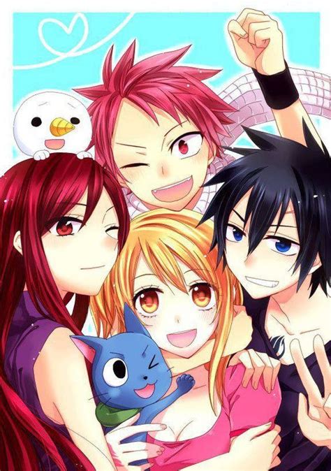 Natsu Lucy Gray Erza Fairy Tail Pinterest Gray And Happy