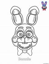 Coloring Pages Fnaf Bonnie Face Print Printable Book Kids Info Drawings sketch template