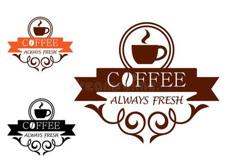 etiquetas para los granos de café ilustración del vector ilustración de marrón cartulina