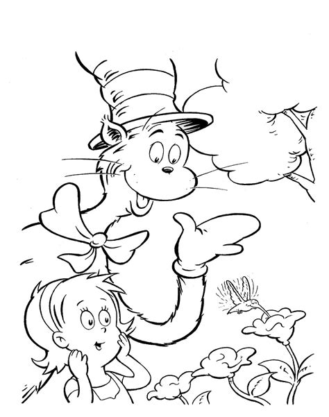 cat  hat coloring pages printable