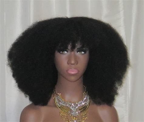 Essence Wigs Gorgeous 4c Bangs Afro Kink Bohemian Vibe Fro Etsy