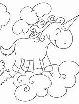 Coloring Unicorn Pages Flying Clouds Kids Above Coloriage Licorne Library Clipart Popular sketch template