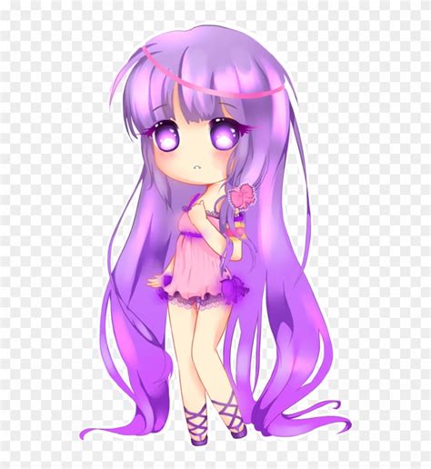 super cute chibi  anime art anime chibi girl  purple hair