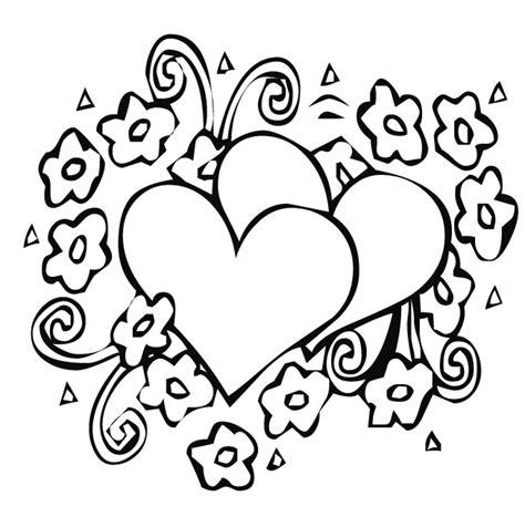 heart  flower coloring pages flower coloring page