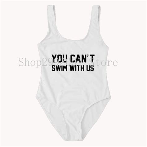 You Cant Swim With Us Swimsuit Bachelorette Bathing Suit One Piece