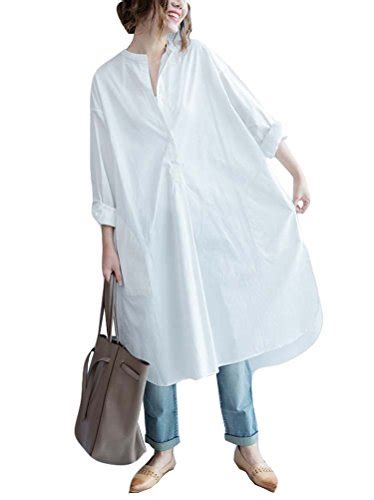 solid long sleeve dress women plus size retro casual loose button