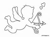 Cupid Printable Valentine Coloring Drawing Template Heart Pages Templates Valentines Simple Arrow Stencil Drawings Decorations Hearts Cards Kids Candy Stencils sketch template