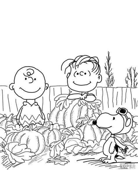 pumpkins  charlie brown thanksgiving coloring pages  printable