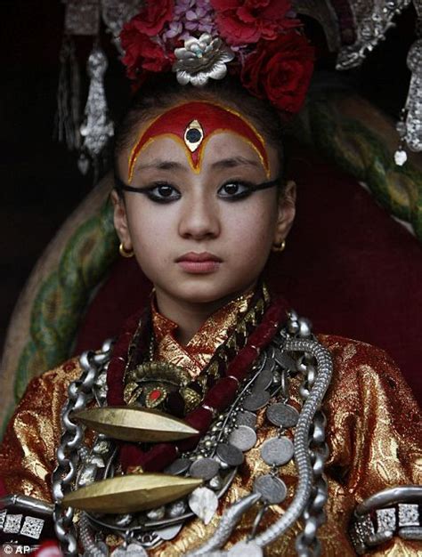 living goddess of nepal pictures show preparations for festival daily mail online