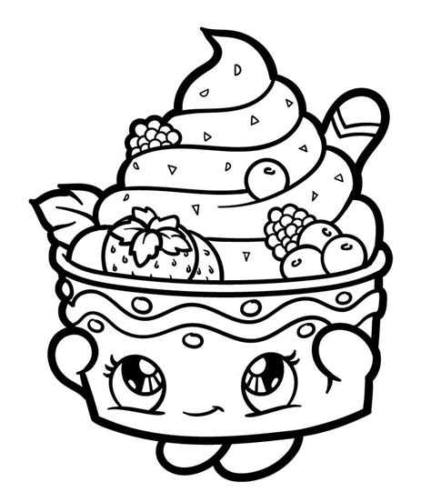 Cute Ice Cream Sundae Coloring Page Free Printable Coloring Pages For