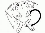Pokemon Raichu sketch template