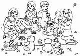 Picnic Family Coloring Teddy Pages Bears Bring Eating Netart Color Girlfriend Lunch sketch template