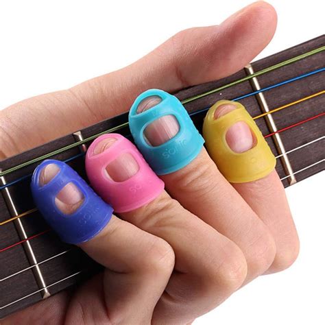 chainplus  pcs finger guards cover silicone guitar fingertip protection  sizes  slip guitar