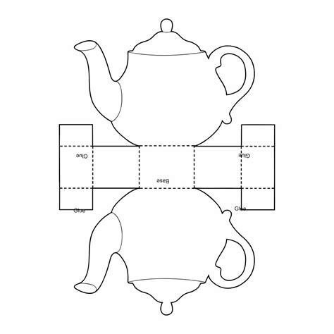 printable teapot templates box templates printable  diy gift box