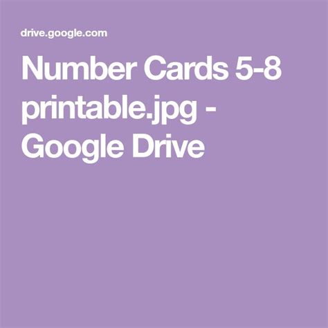 number cards numbers cards