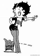 Betty Boop Coloring4free Pedindo Carona Book Coloriages Stockings Hitch Hiking Colorions Tudodesenhos Popular Outros sketch template