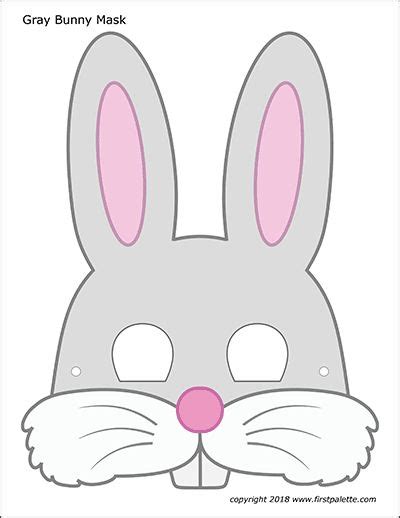 bunny masks  printable templates coloring pages firstpalette
