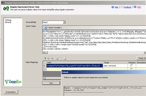Using Ssis Regex Parser Task For Extracting Html Content Zappysys Blog